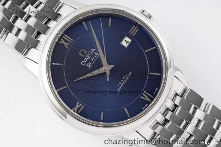 0716 De Ville SS DIWF 1:1 Best Edition Deep Blue Dial SS Markers on SS Bracelet MIYOTA TravelReady 7849